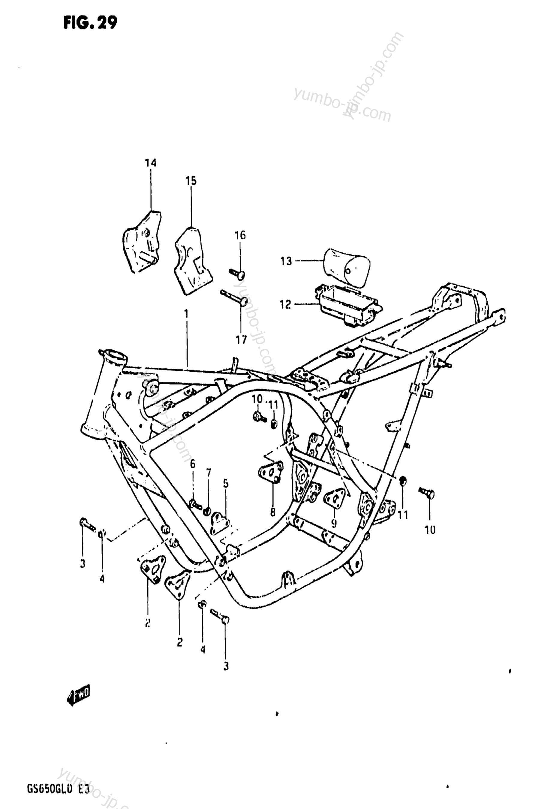 FRAME for motorcycles SUZUKI GS650GL 1983 year