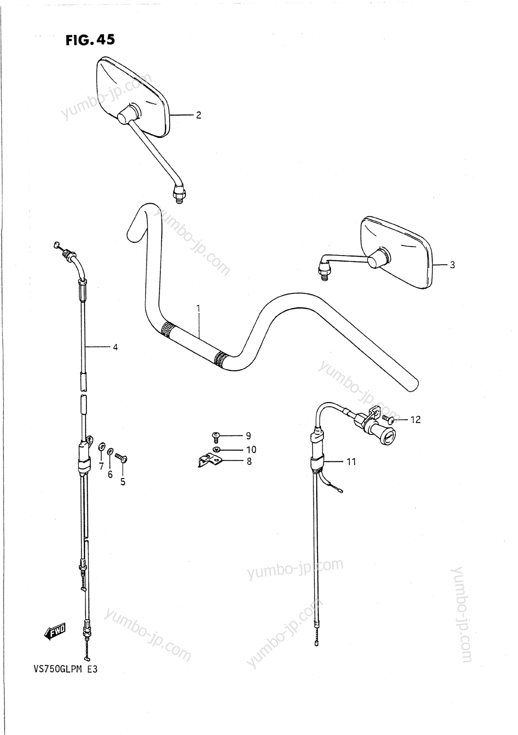 HANDLEBAR - CONTROL CABLE для мотоциклов SUZUKI Intruder (VS750GLP) 1988 г.