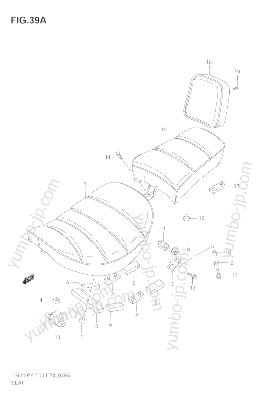 SEAT (MODEL K2/K3/K4) for motorcycles SUZUKI Savage (LS650P) 2004 year