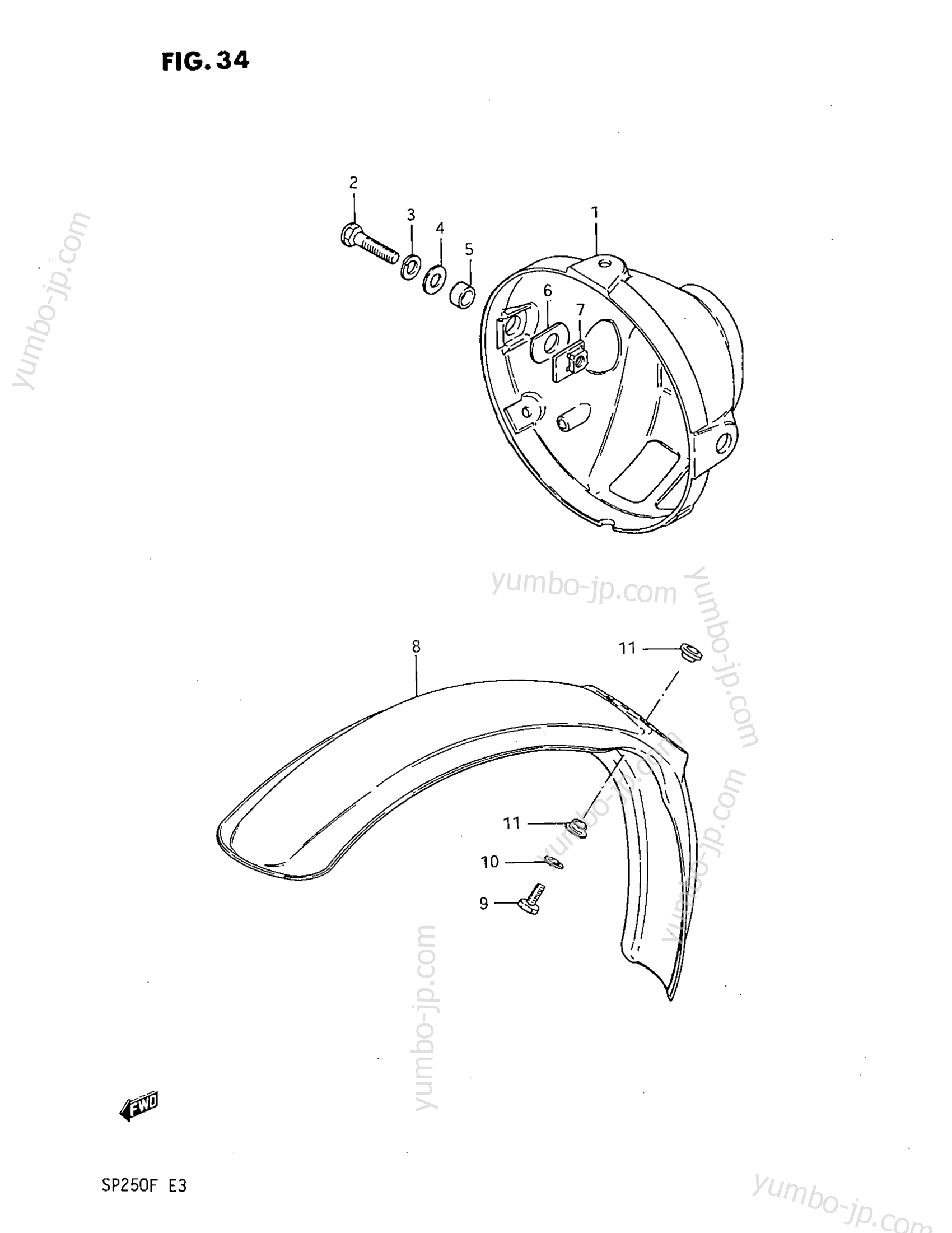 HEADLAMP HOUSING for motorcycles SUZUKI SP250 1985 year