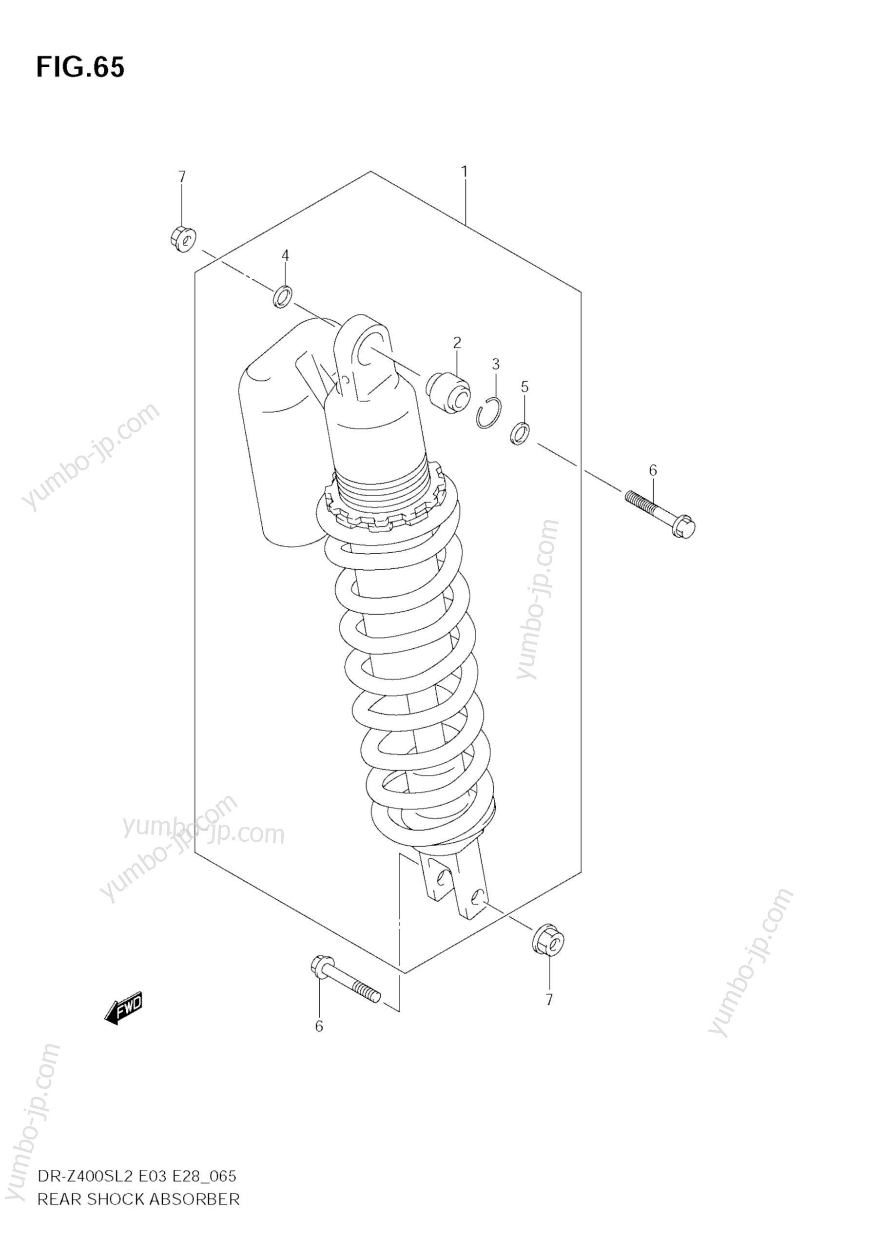 REAR SHOCK ABSORBER (E03) for motorcycles SUZUKI DR-Z400S 2012 year