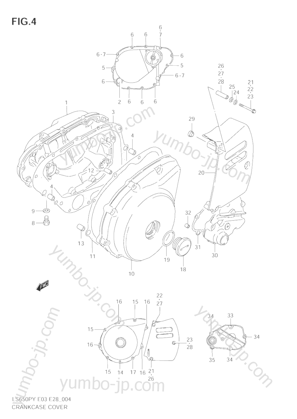 CRANKCASE COVER for motorcycles SUZUKI Savage (LS650P) 1996 year