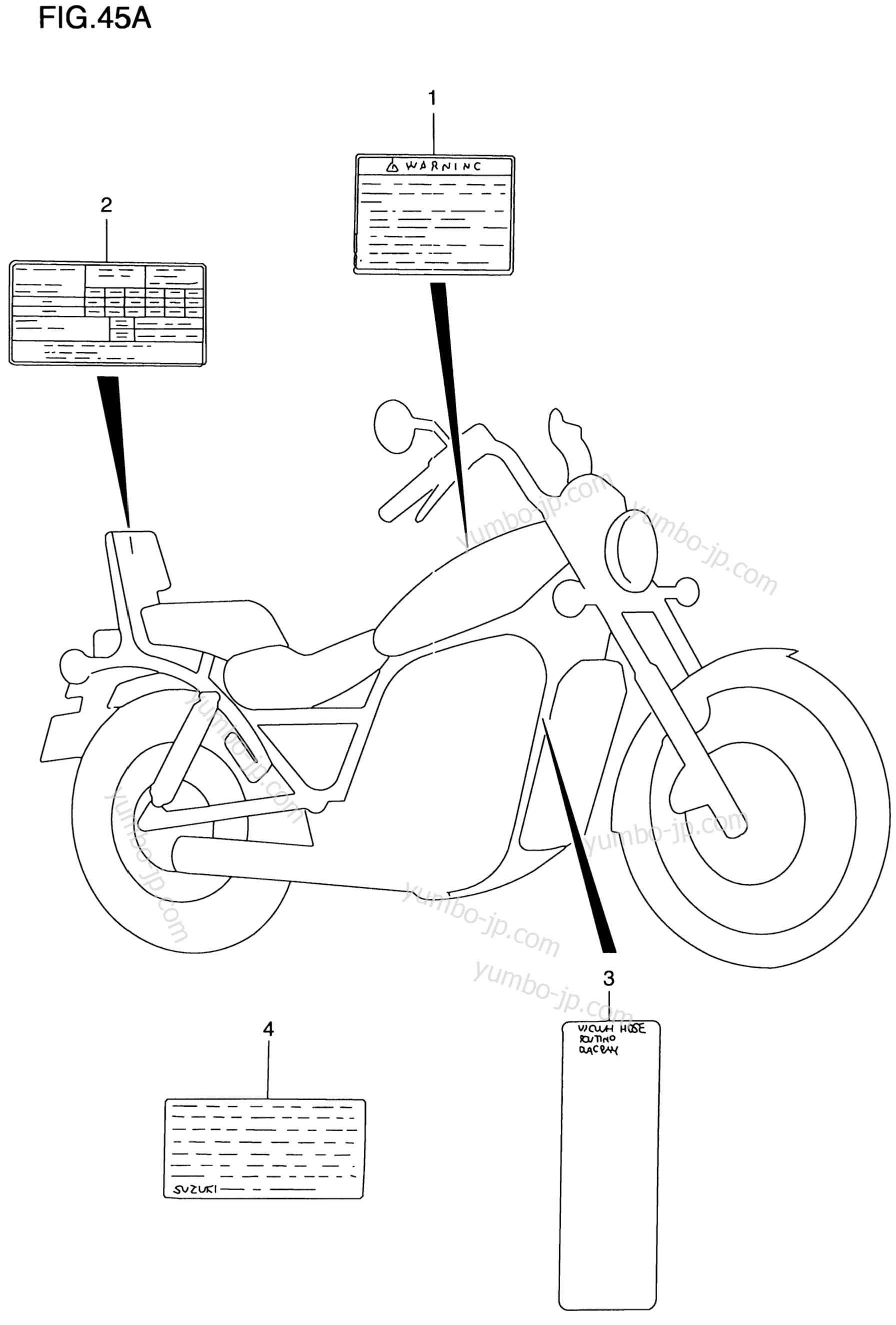 WARNING LABEL (MODEL Y) for motorcycles SUZUKI Intruder (VS800GL) 1999 year