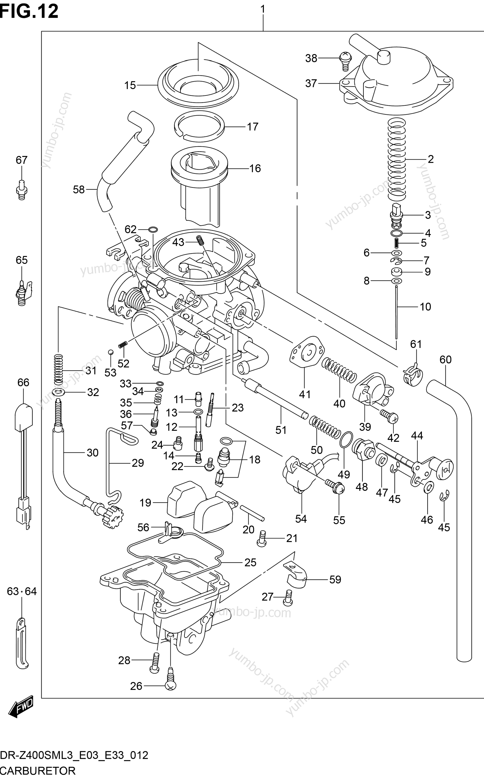 CARBURETOR (DR-Z400SML3 E03) for motorcycles SUZUKI DR-Z400SM 2013 year