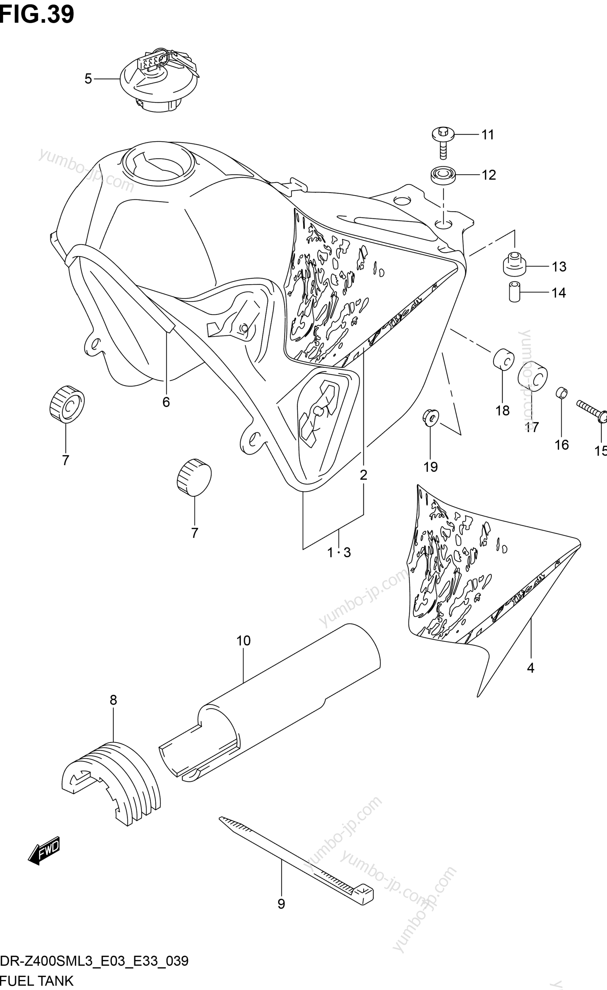 FUEL TANK (DR-Z400SML3 E33) для мотоциклов SUZUKI DR-Z400SM 2013 г.