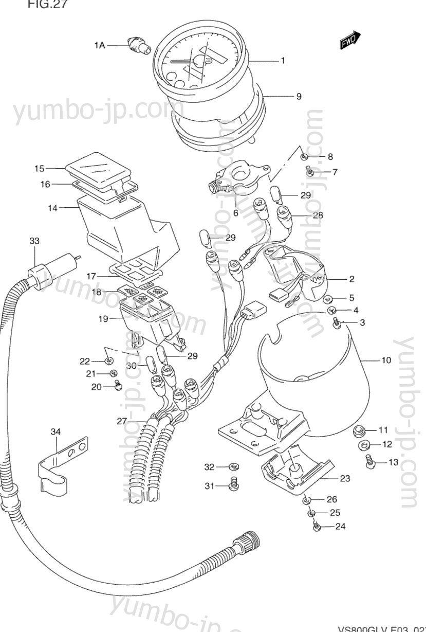 SPEEDOMETER (MODEL N/P/R/S) for motorcycles SUZUKI Intruder (VS800GL) 1994 year