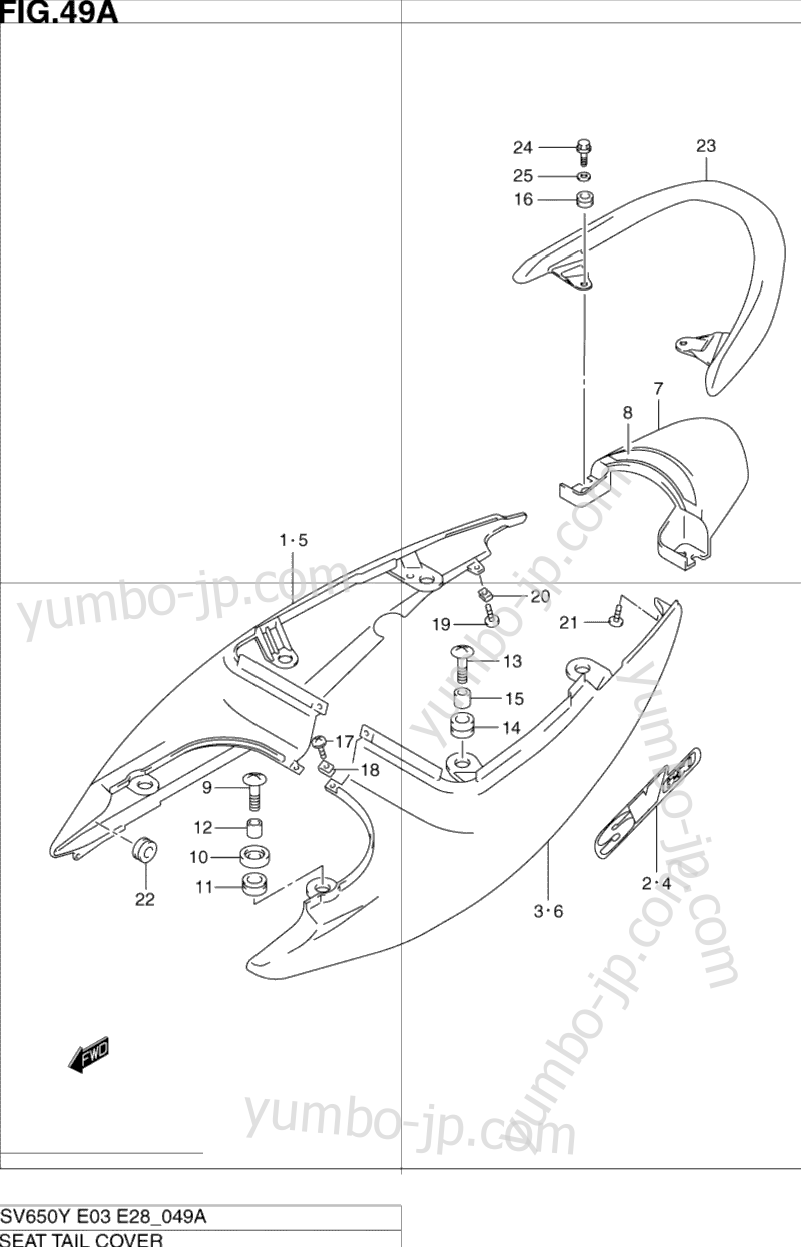 SEAT TAIL COVER (MODEL K1) для мотоциклов SUZUKI SV650S 2000 г.