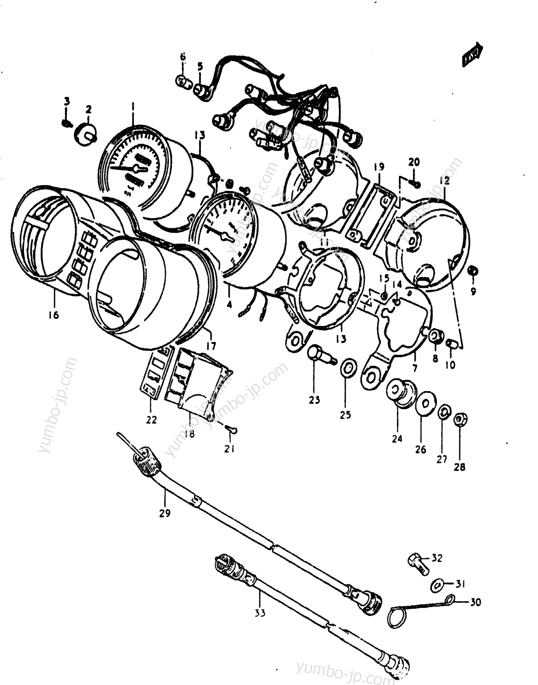 Speedometer - Tachometer for motorcycles SUZUKI GS1000E 1980 year