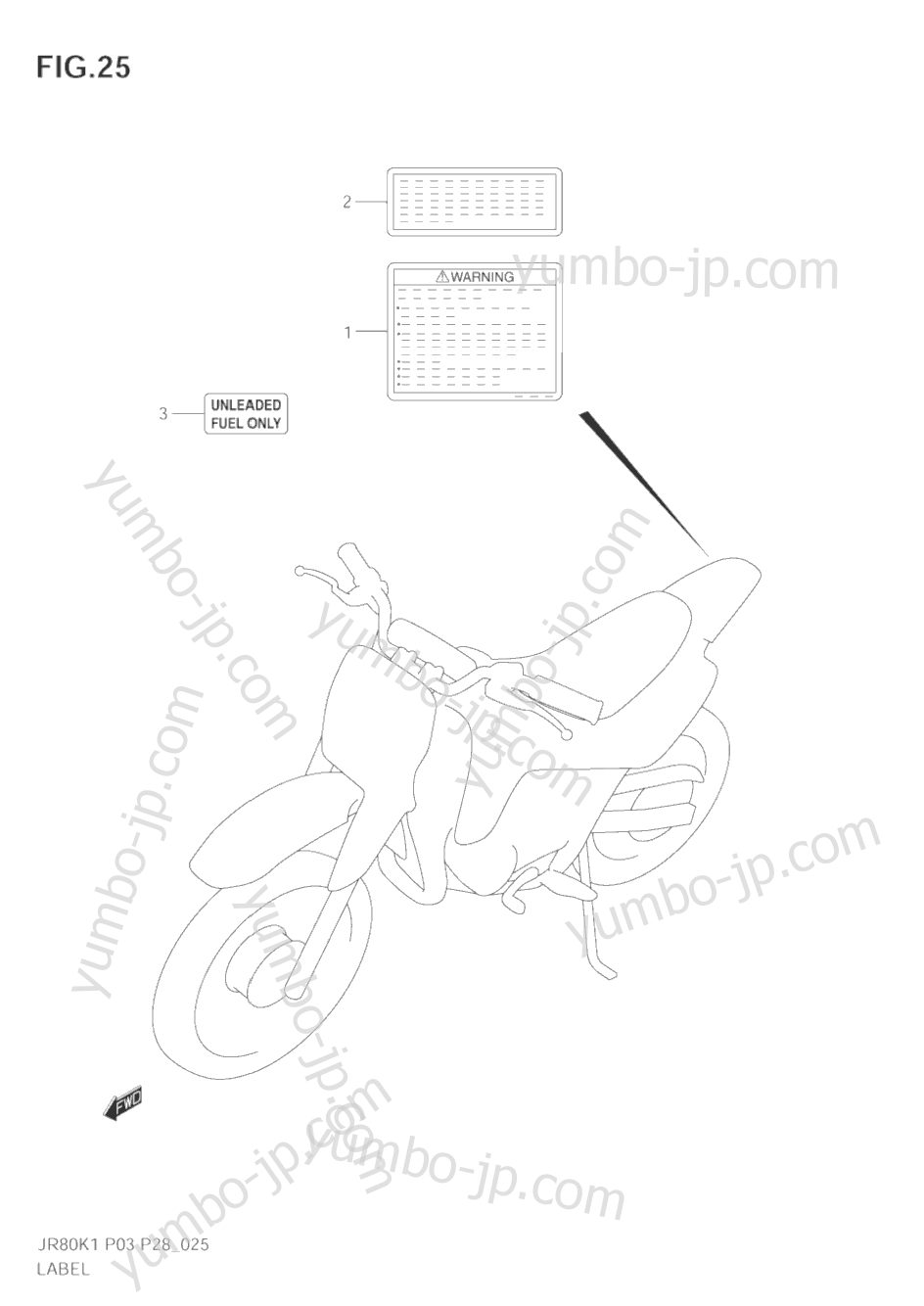 LABEL for motorcycles SUZUKI JR80 2003 year