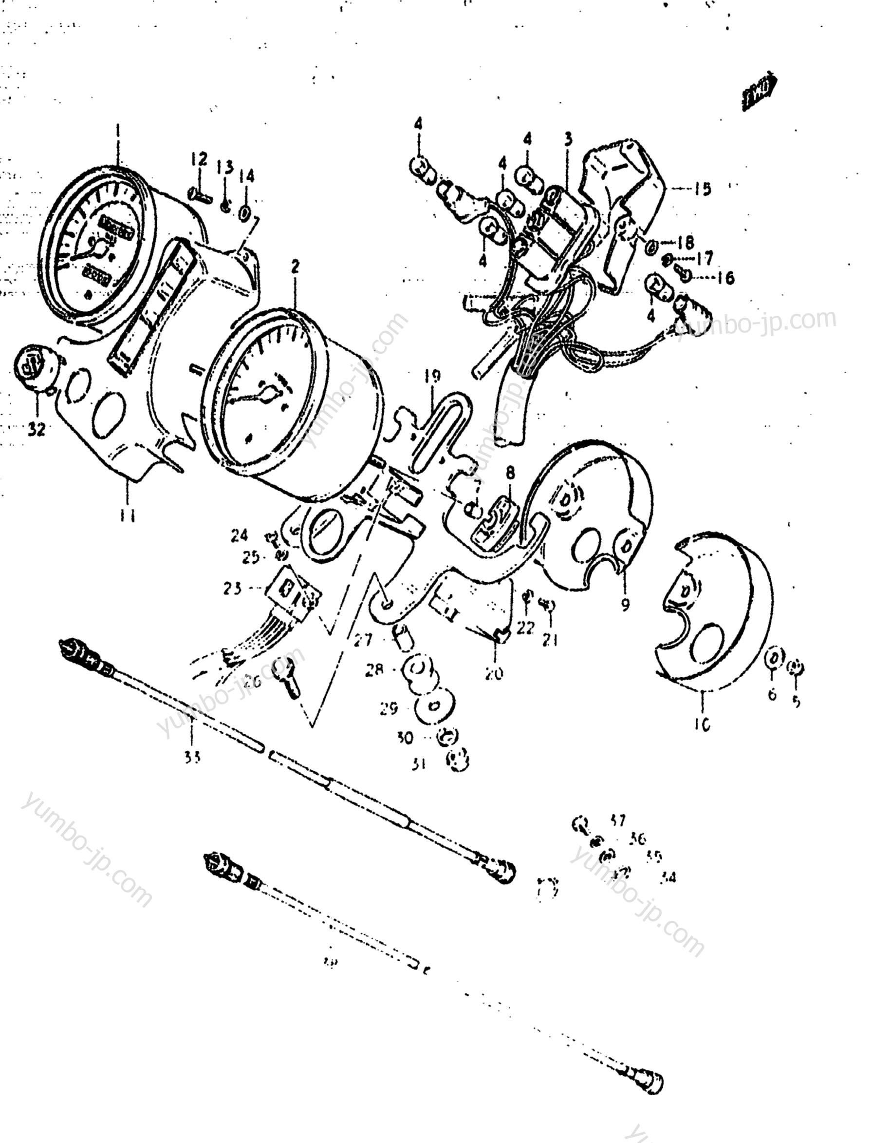 Speedometer - Tachometer for motorcycles SUZUKI GS400-X 1978 year