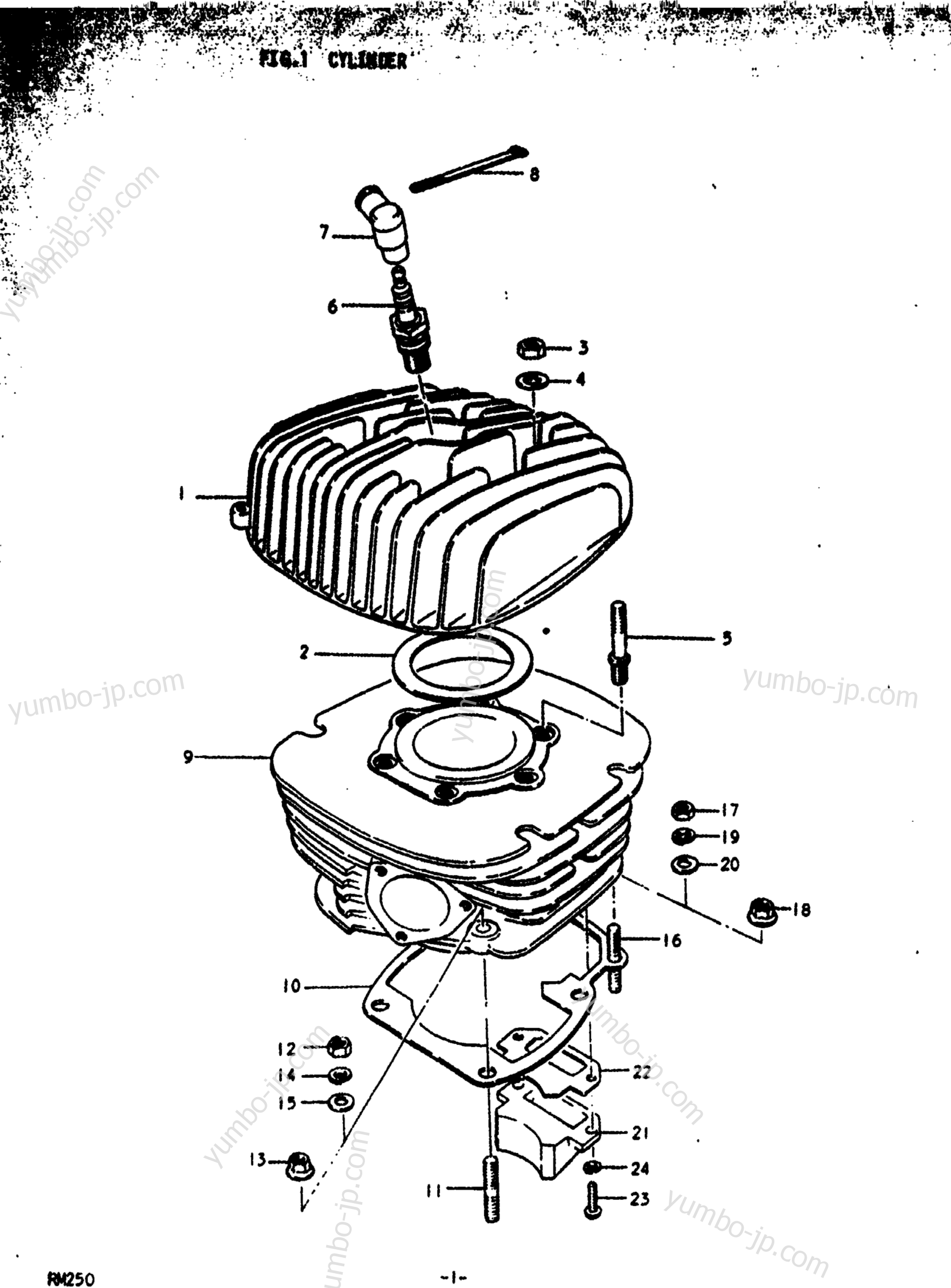 Блок цилиндров для мотоциклов SUZUKI RM250 1978 г.