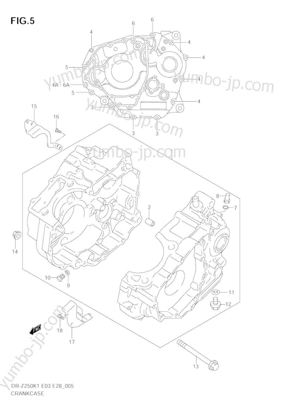 CRANKCASE for motorcycles SUZUKI DR-Z250 2005 year