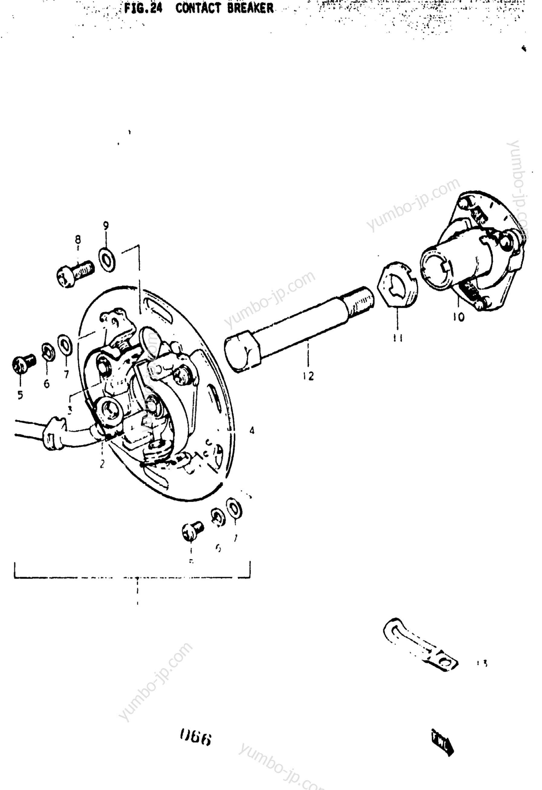 CONTACT BREAKER (2) for motorcycles SUZUKI GS400-X 1977 year