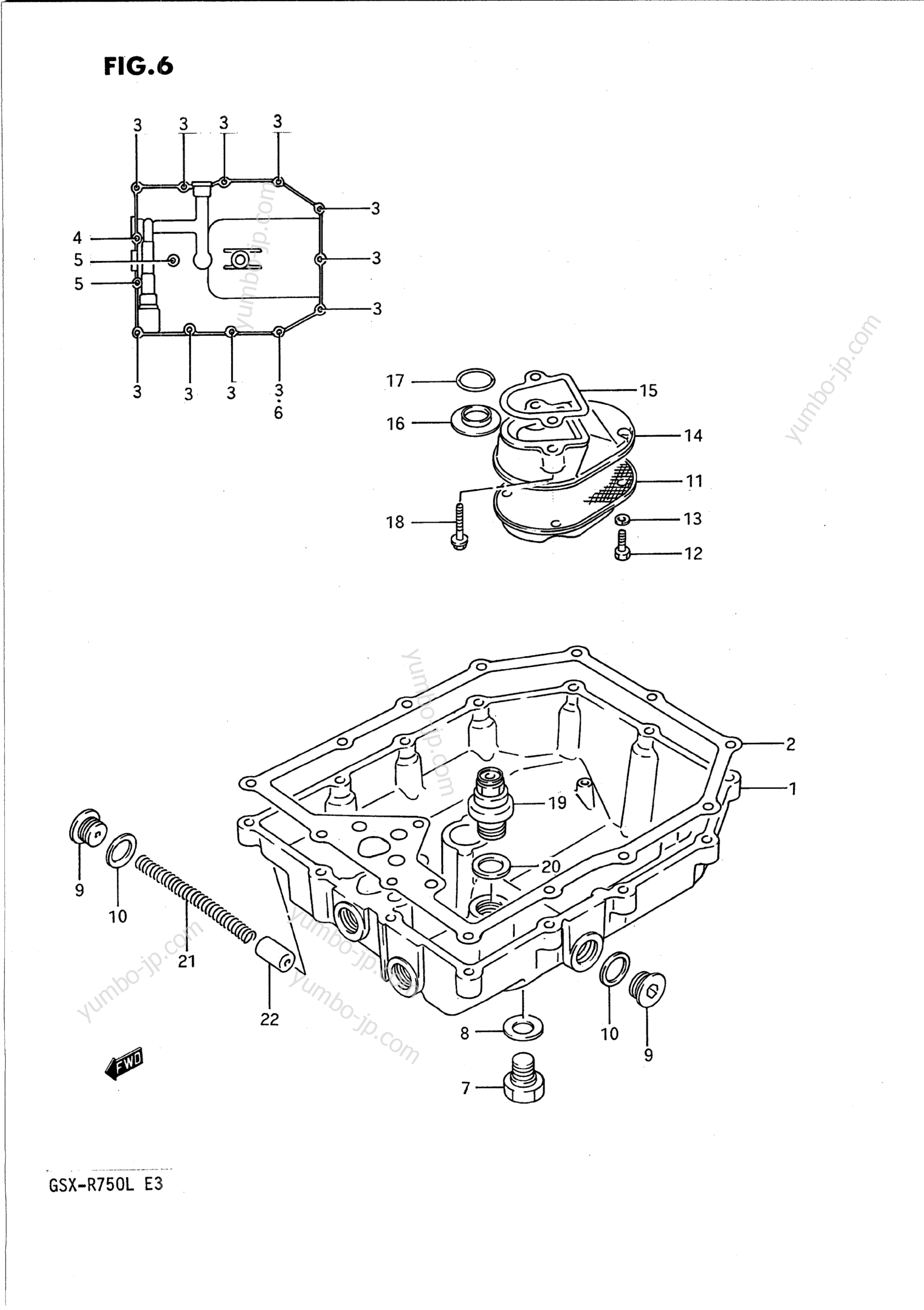 OIL PAN (MODEL J/K) for motorcycles SUZUKI GSX-R750 1989 year