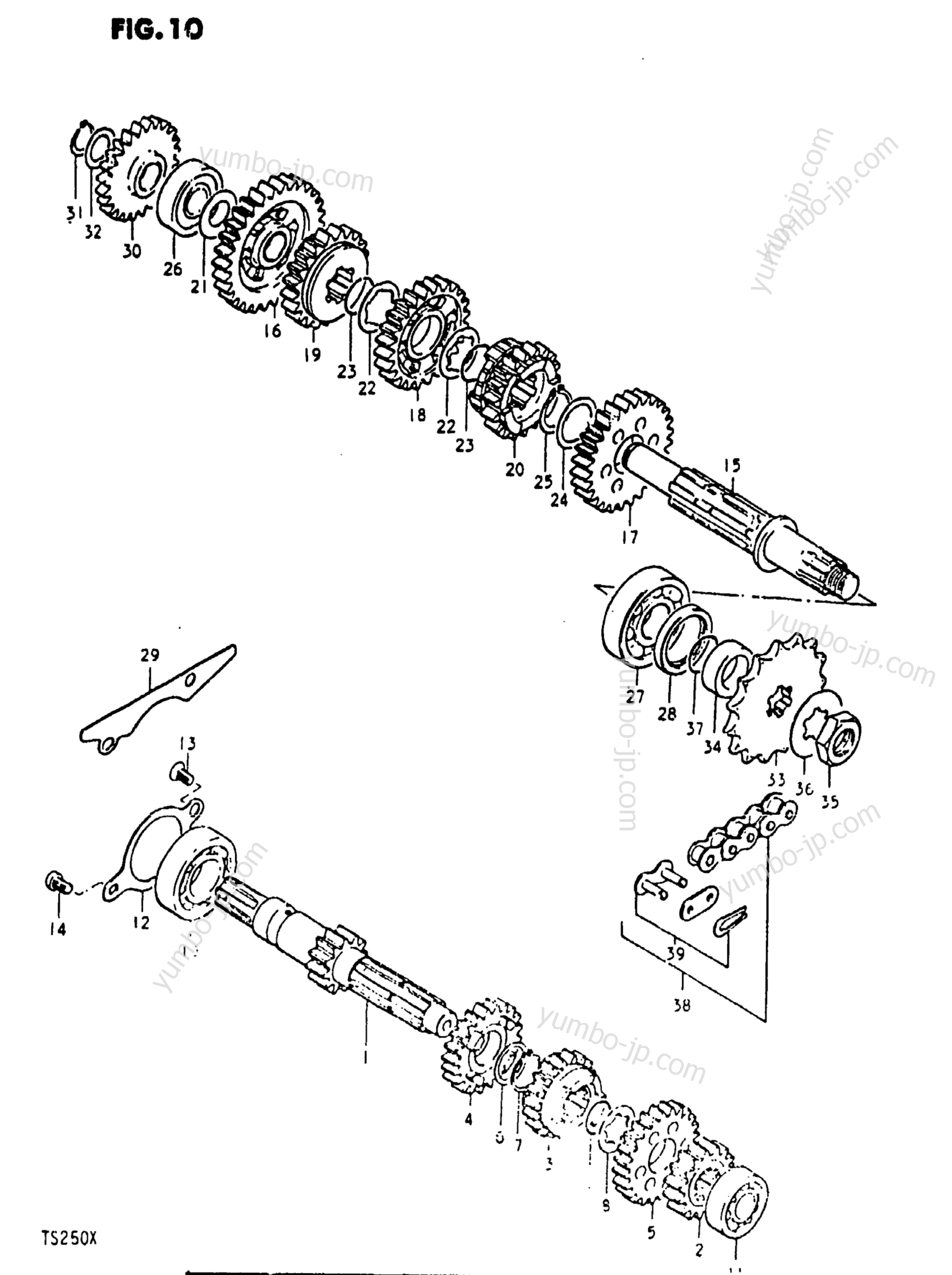 TRANSMISSION для мотоциклов SUZUKI TS250 1980 г.