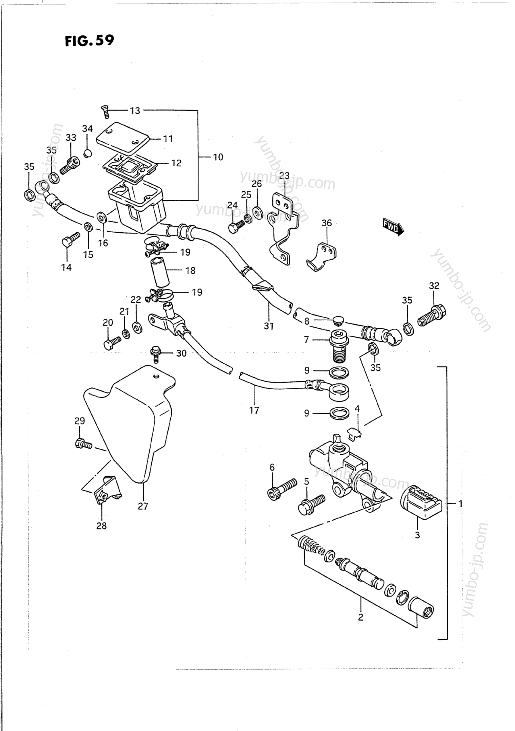 REAR MASTER CYLINDER for motorcycles SUZUKI Intruder (VS1400GLP) 1994 year