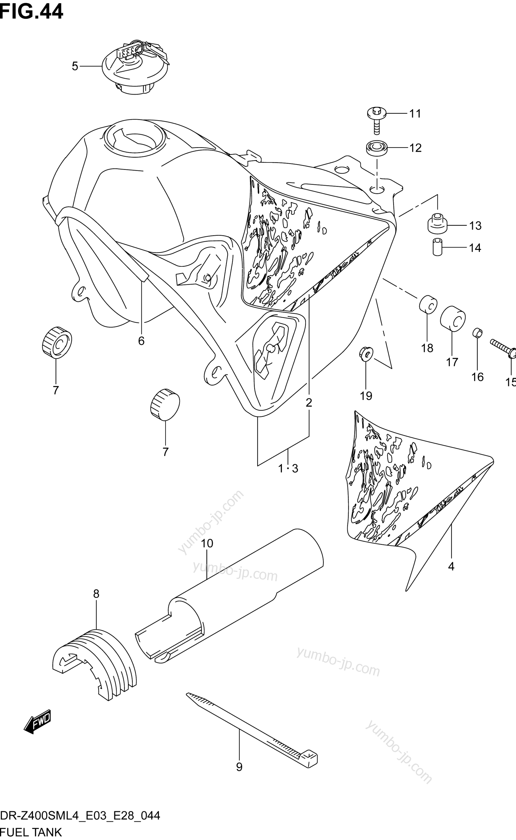 FUEL TANK (DR-Z400SML4 E33) для мотоциклов SUZUKI DR-Z400SM 2014 г.