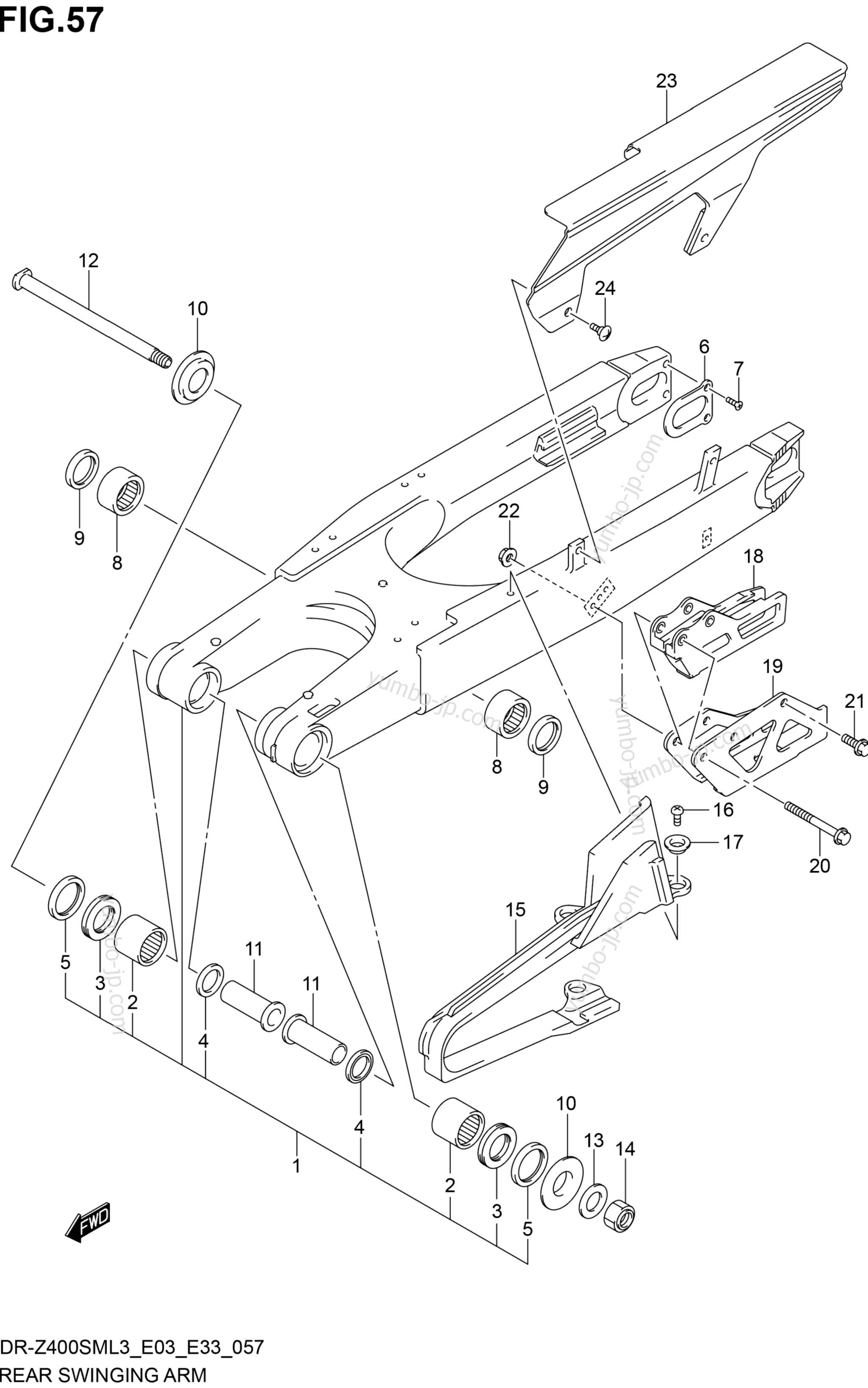 REAR SWINGING ARM for motorcycles SUZUKI DR-Z400SM 2013 year