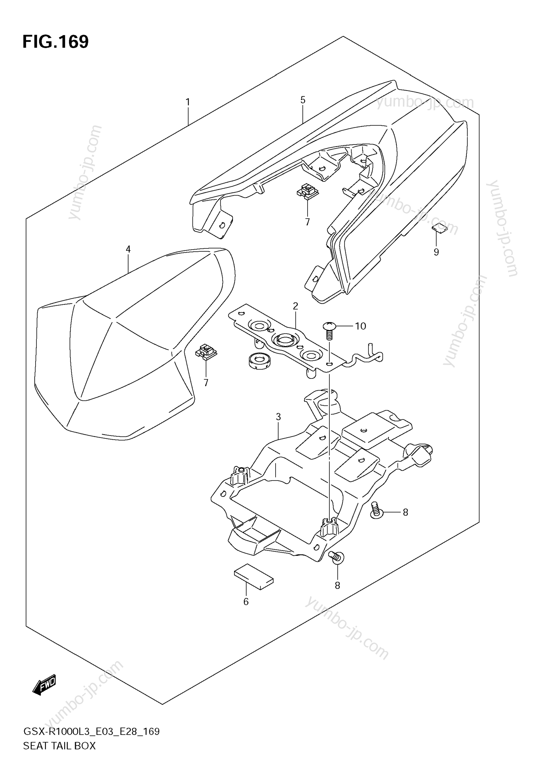 SEAT TAIL BOX (GSX-R1000ZL3 E28) для мотоциклов SUZUKI GSX-R1000 2013 г.