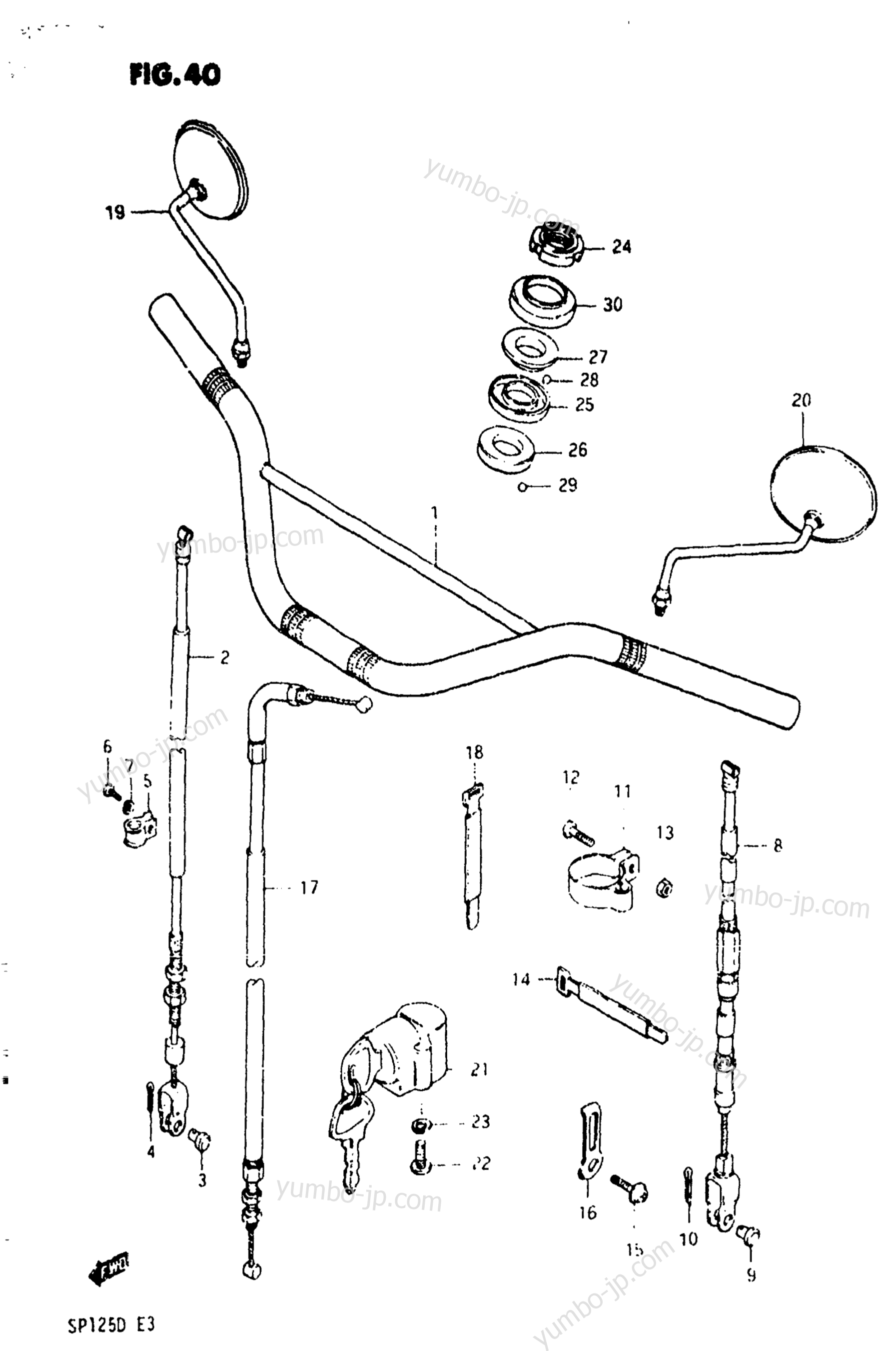 HANDLEBAR for motorcycles SUZUKI SP125 1983 year