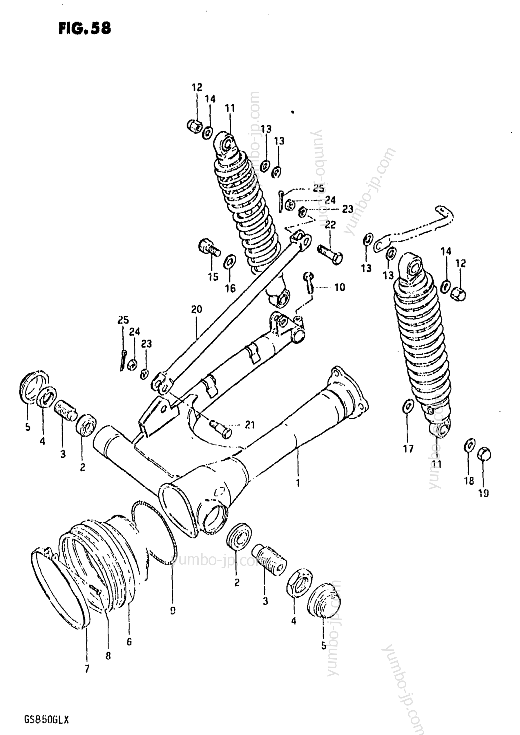 REAR SWINGING ARM (MODEL X) для мотоциклов SUZUKI GS850GL 1981 г.