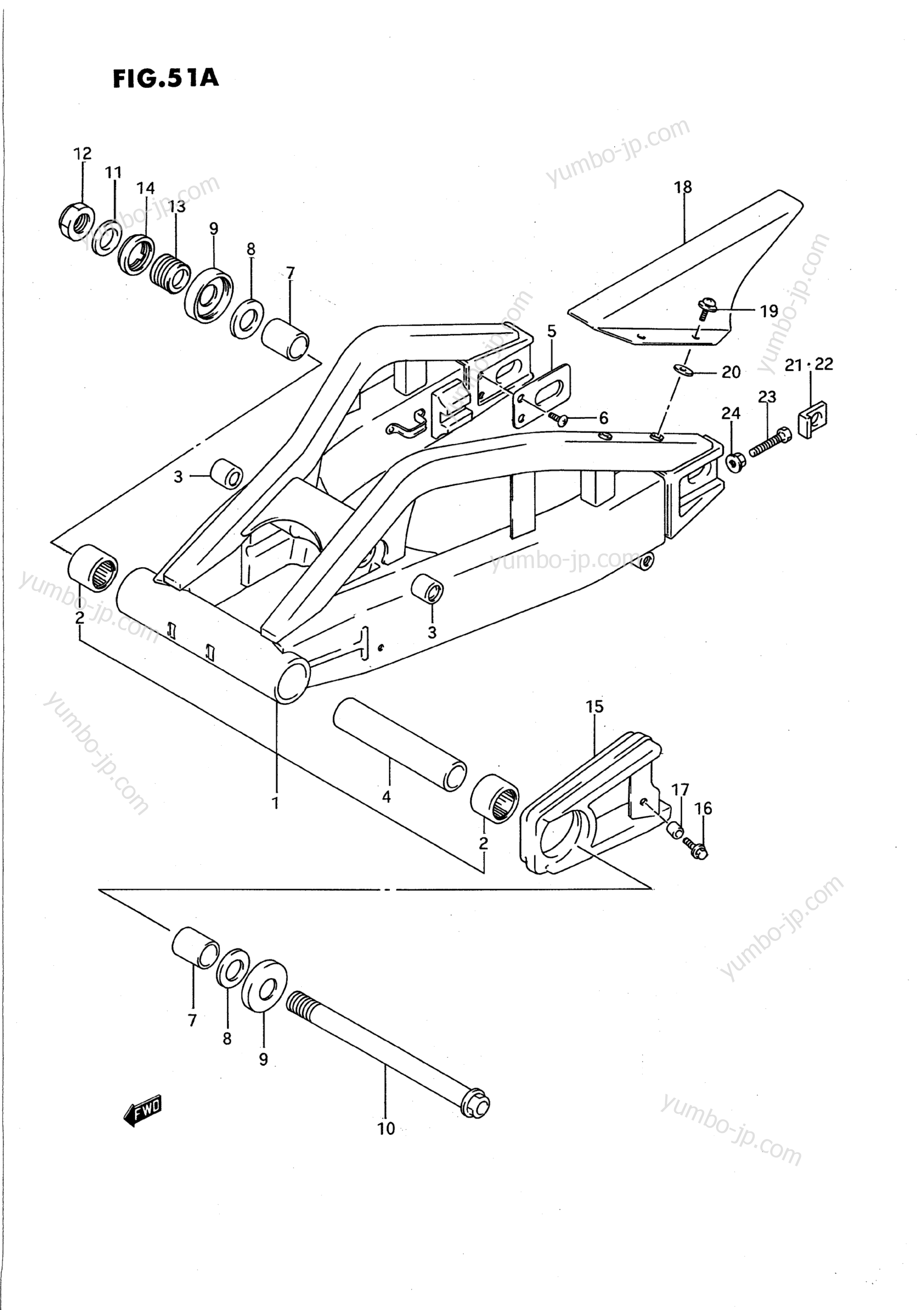 REAR SWINGING ARM (MODEL R/S) for motorcycles SUZUKI GSX-R750W 1994 year