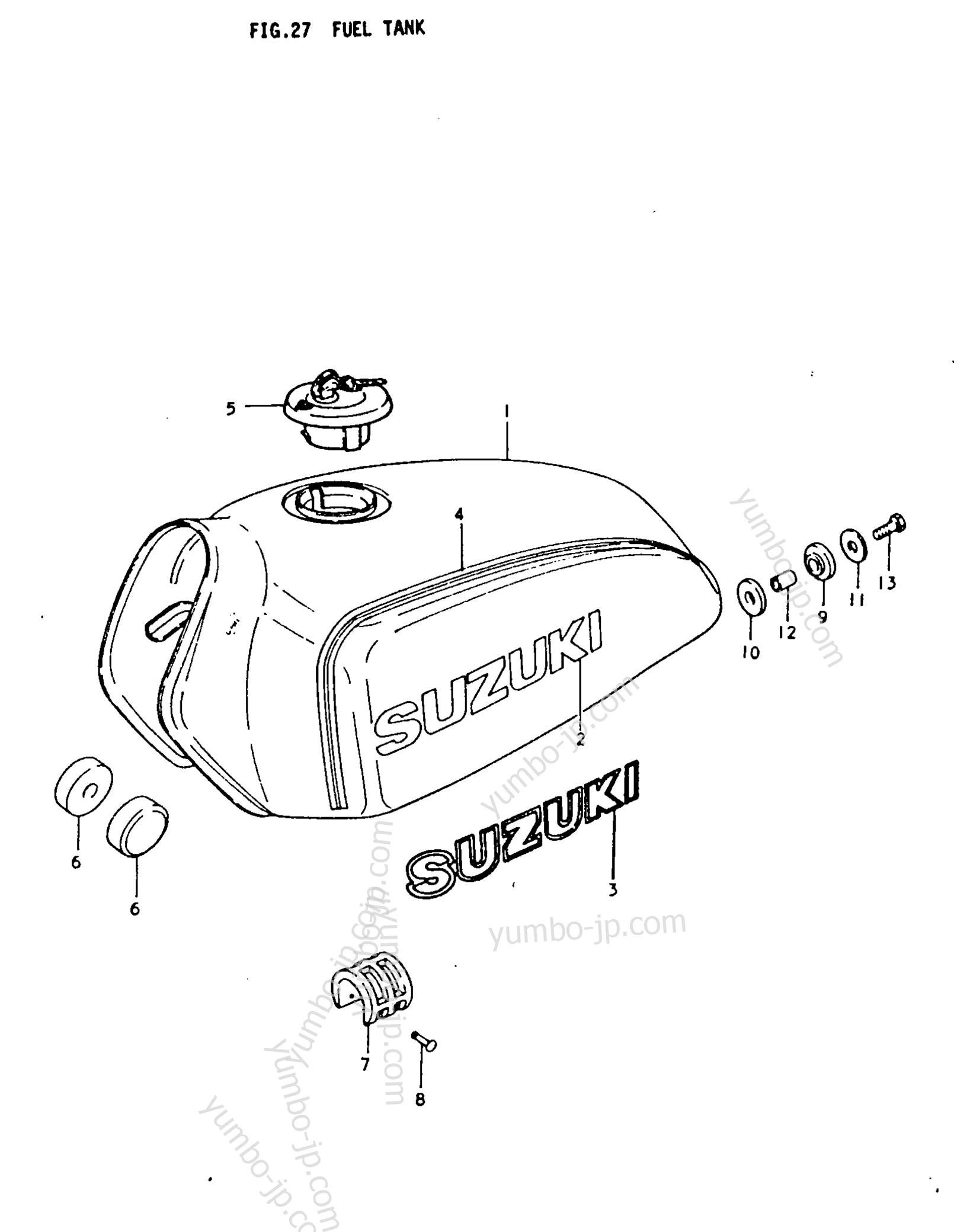 FUEL TANK for motorcycles SUZUKI TS250 1978 year