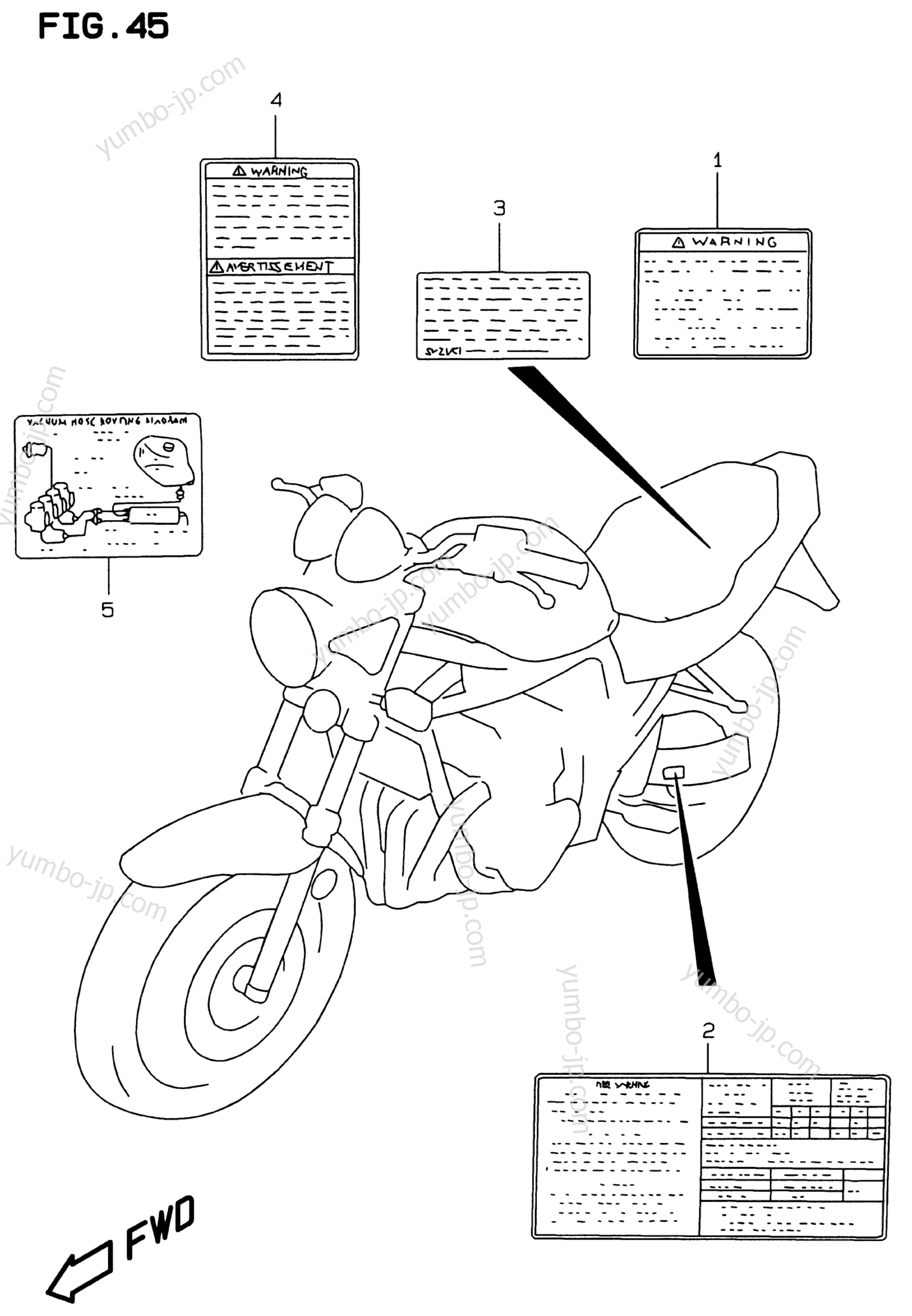 LABEL for motorcycles SUZUKI Bandit (GSF600S) 1999 year