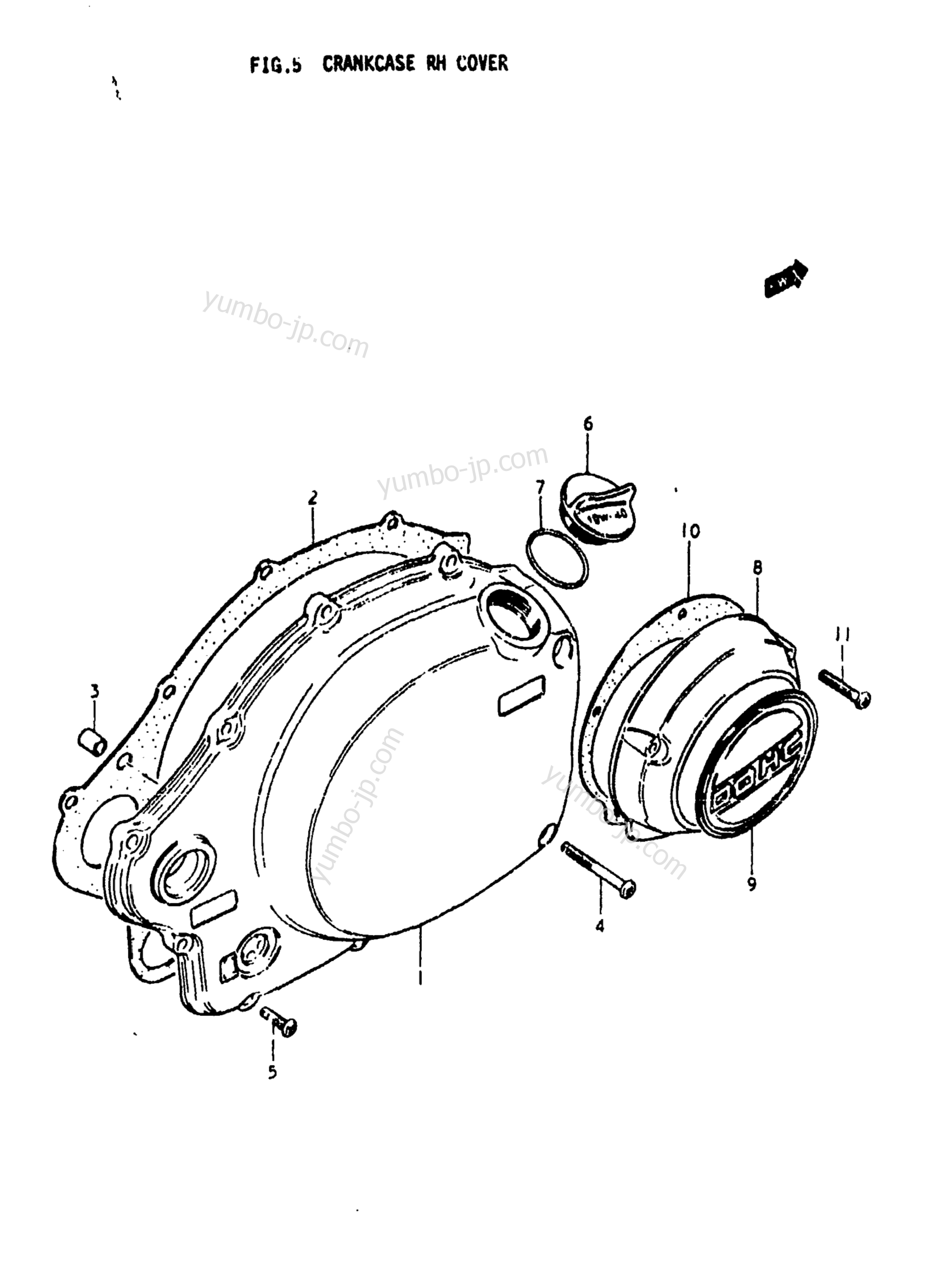 CRANKCASE RH COVER для мотоциклов SUZUKI GS750L 1979 г.