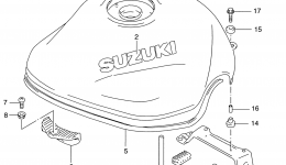 FUEL TANK (MODEL V) для мотоцикла SUZUKI Bandit (GSF1200S)1999 г. 