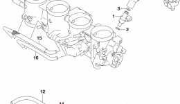 THROTTLE BODY HOSE/JOINT (GSX1300RAL5 E28) для мотоцикла SUZUKI GSX1300RA2015 г. 