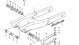 REAR SWINGING ARM (MODEL G/H/J) для мотоцикла SUZUKI RM801989 г. 