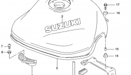 FUEL TANK (MODEL X) for мотоцикла SUZUKI Bandit (GSF1200S)1997 year 
