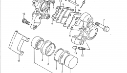 REAR CALIPER (MODEL P/R/S) для мотоцикла SUZUKI Intruder (VS1400GLP)1995 г. 