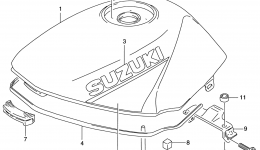 FUEL TANK(MODEL W/X) для мотоцикла SUZUKI GS500E1998 г. 