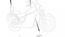 WARNING LABEL для мотоцикла SUZUKI Boulevard S50 (VS800)2006 г. 