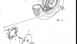 REAR WHEEL (VS700GLFG/GLPG) для мотоцикла SUZUKI Intruder (VS700GLF)1986 г. 