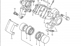 REAR CALIPER (MODEL H/J/L/M/N) для мотоцикла SUZUKI Intruder (VS1400GLP)1991 г. 