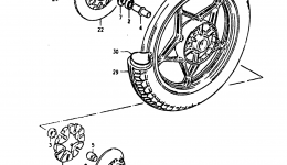REAR WHEEL (FOR CAST WHEELS) for мотоцикла SUZUKI GS5501980 year 