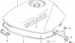 FUEL TANK(MODEL V) для мотоцикла SUZUKI GS500E1998 г. 
