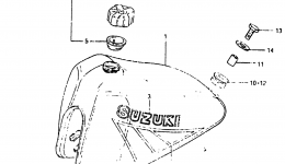 FUEL TANK (MODEL D) for мотоцикла SUZUKI RM601982 year 