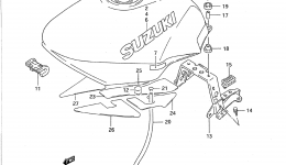 FUEL TANK (MODEL P/R/S/T) для мотоцикла SUZUKI Katana (GSX750F)1992 г. 