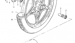 FRONT WHEEL (MODEL X) for мотоцикла SUZUKI GS550L1981 year 