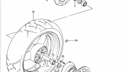 REAR WHEEL (MODEL R/S) for мотоцикла SUZUKI GSX-R750W1994 year 