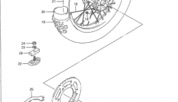 REAR WHEEL (MODEL L/M) for мотоцикла SUZUKI RM1251990 year 