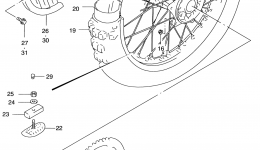 REAR WHEEL (MODEL T/V/W/X) for мотоцикла SUZUKI RM2502000 year 