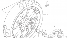 FRONT WHEEL for мотоцикла SUZUKI DL1000A2015 year 