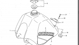 FUEL TANK (MODEL G/H) for мотоцикла SUZUKI DR1251988 year 