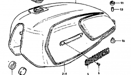 FUEL TANK (MODEL D) для мотоцикла SUZUKI GS850G1982 г. 