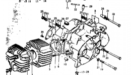 Cylinder - Crankcase for мотоцикла SUZUKI RV901975 year 